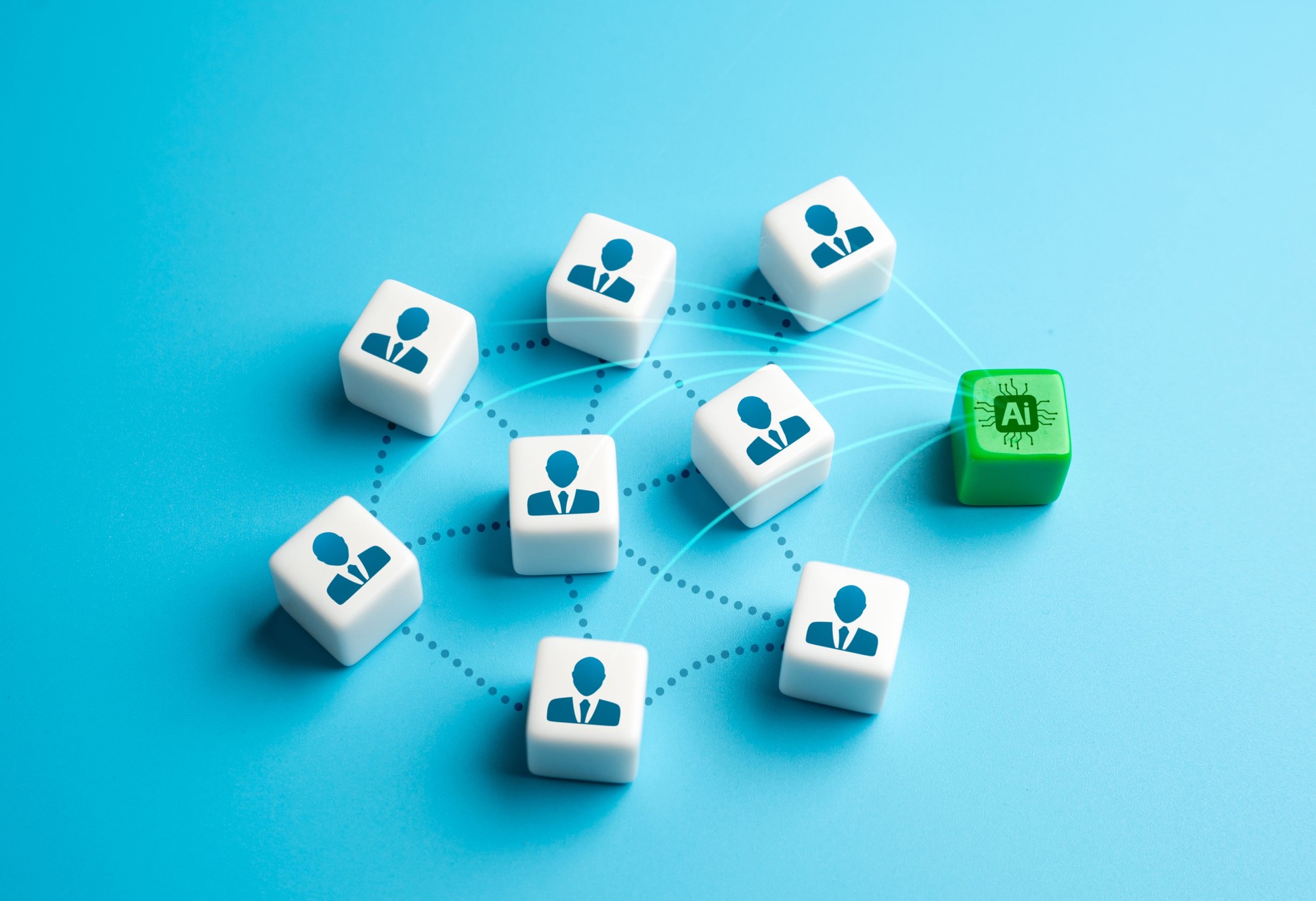 Increasing team efficiency by implementing artificial intelligence. Contacting all company participants at once. Communication and automation enhance workplace productivity.